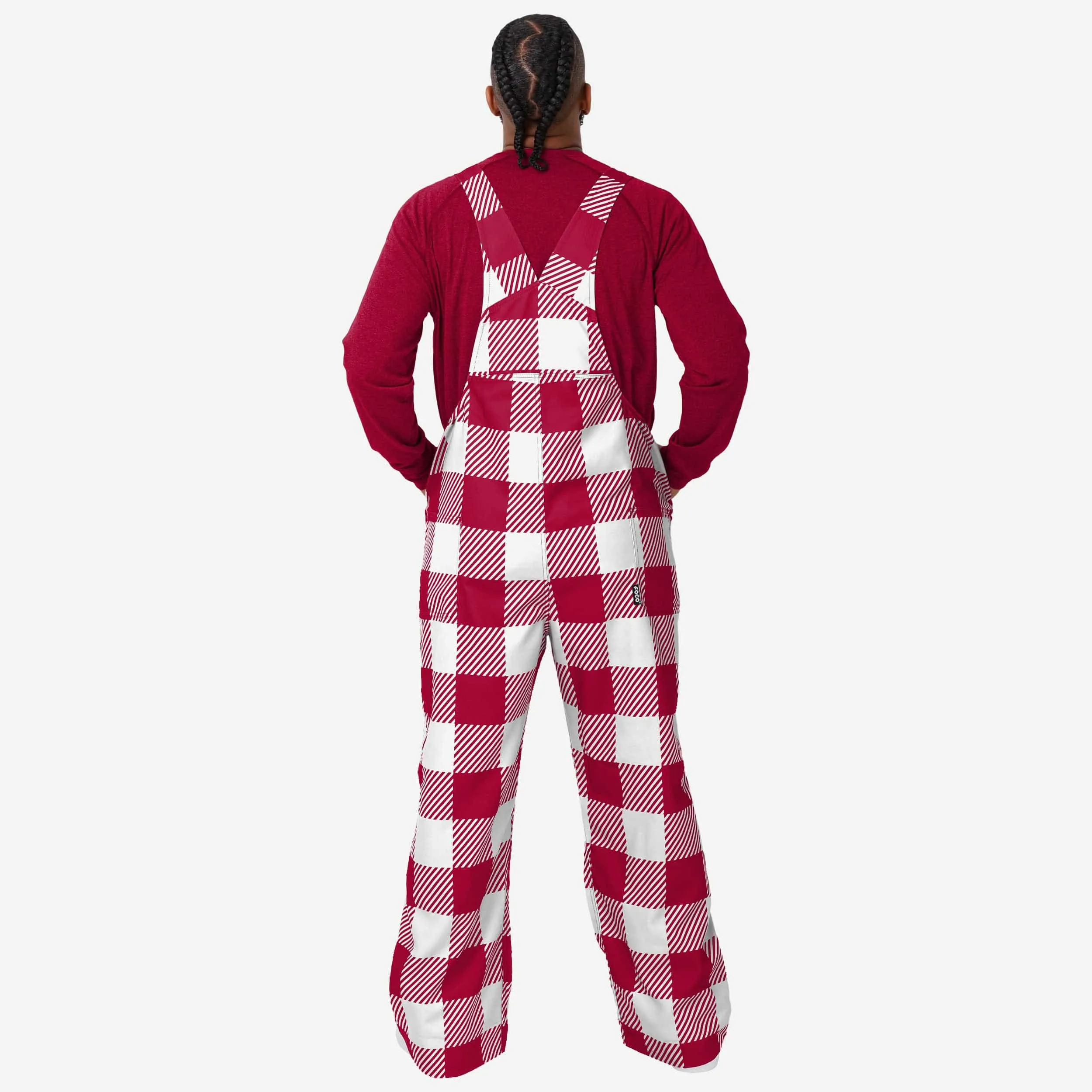 Arizona Cardinals Mens Plaid Bib Overalls