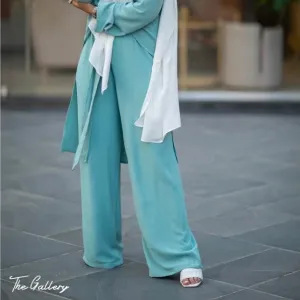 High waisted wide leg mint pants
