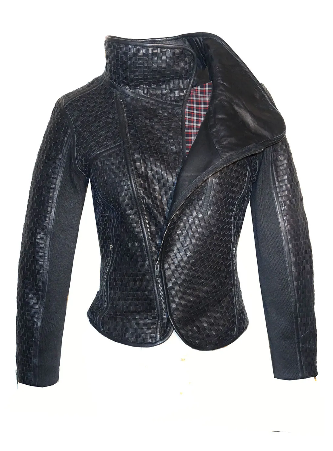 Viva Leather Designer Women Full Woven Jacket