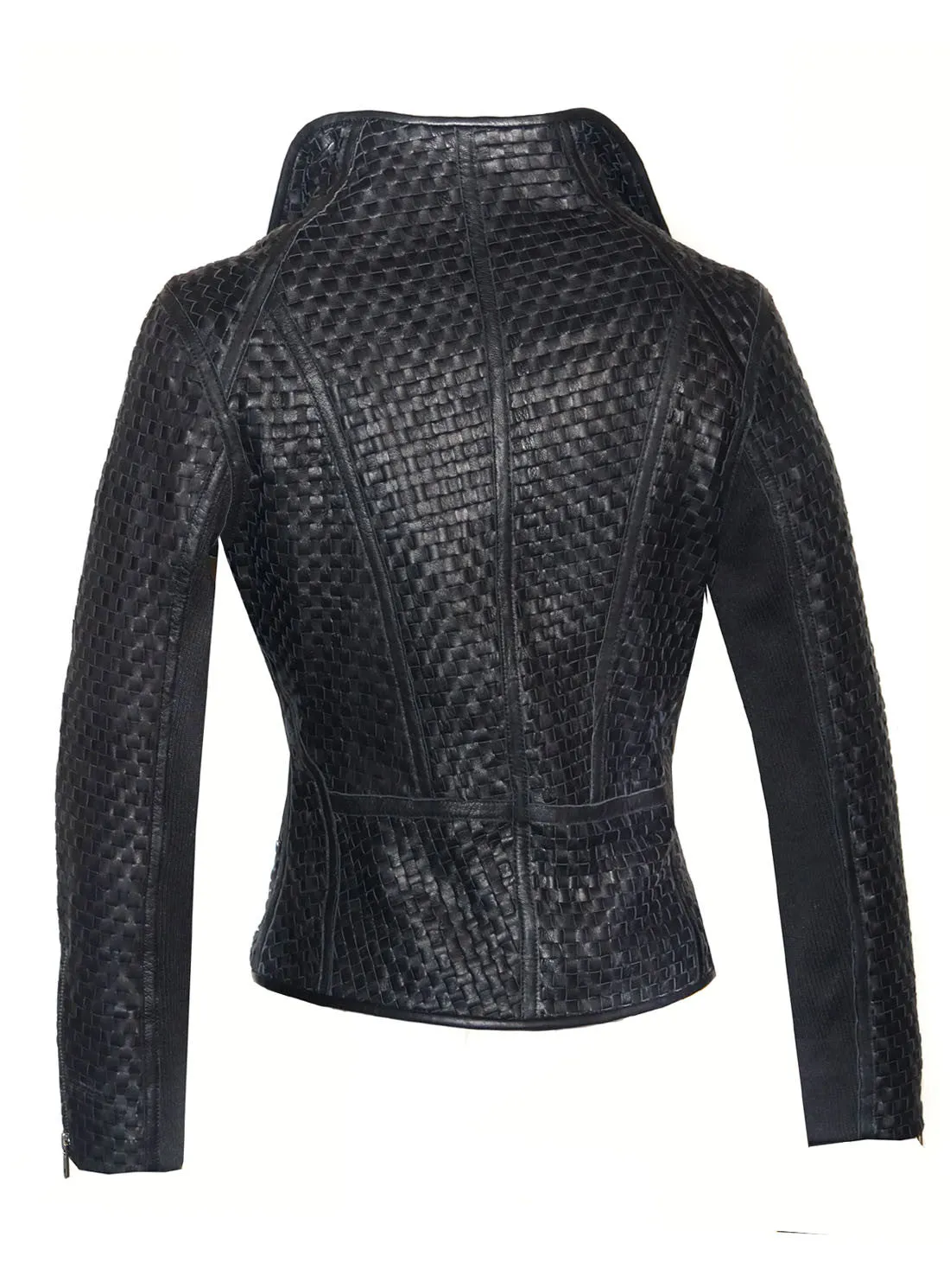 Viva Leather Designer Women Full Woven Jacket